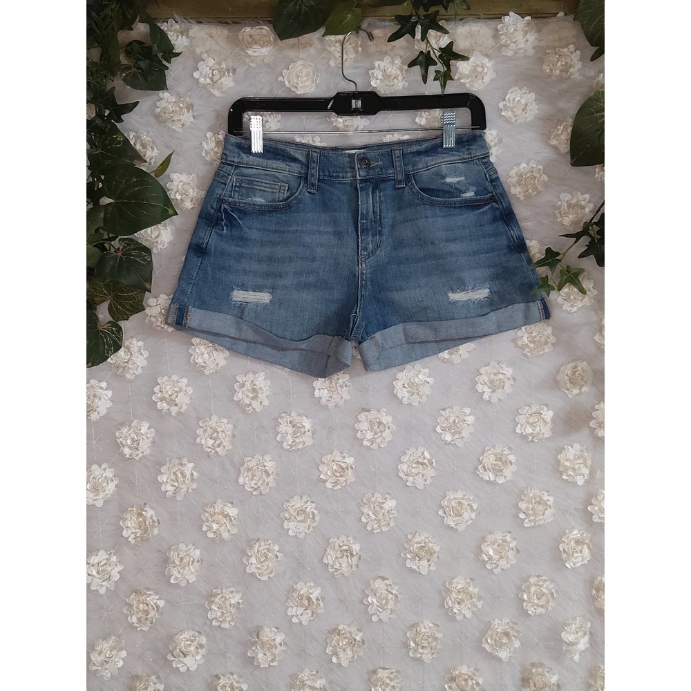 Women's Sneak Peek Denim Shorts Light Wash Mid Rise Size Small